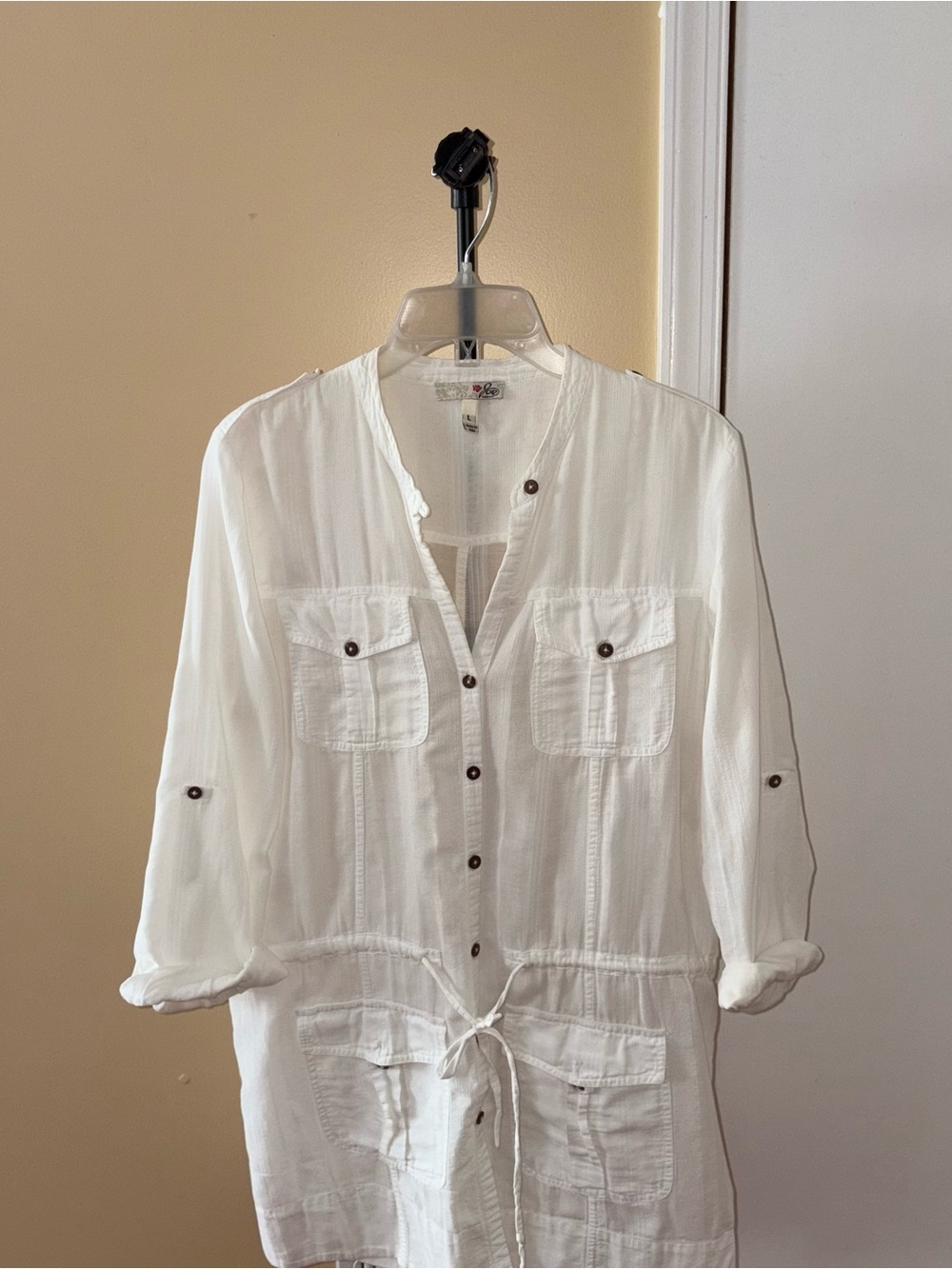 Joie White Button Down Dress - Picture 2 of 6